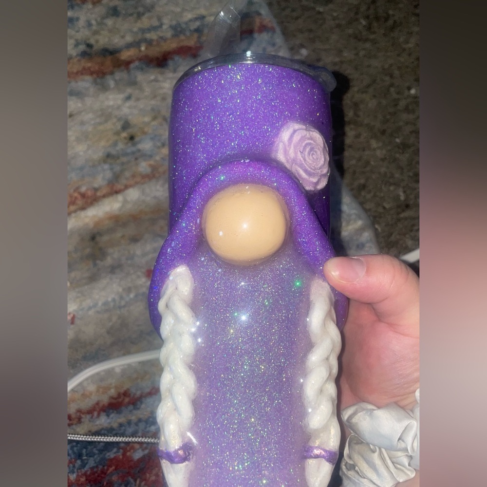 Brand New 3D Purple Gnome Tumbler